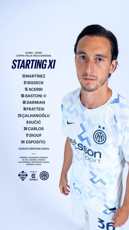 国米客战科莫:皮奥、迪乌夫首发,苏契奇、恰尔汗奥卢出战 新闻