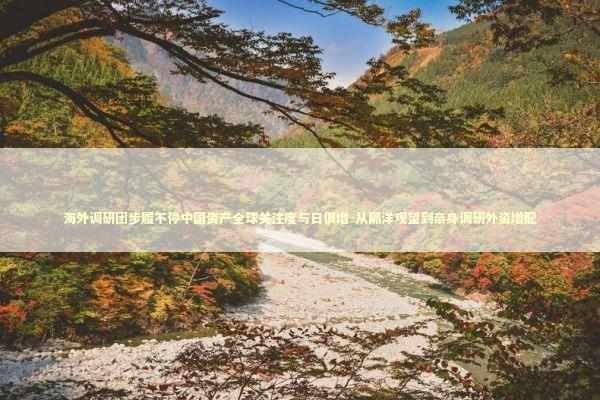 海外调研团步履不停中国资产全球关注度与日俱增-从隔洋观望到亲身调研外资增配 海外调研团步履不停中国资产全球关注度与日俱增-从隔洋观望到亲身调研外资增配 新闻