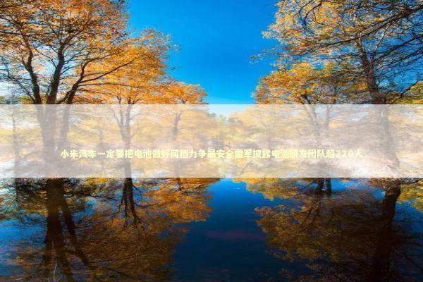 小米汽车一定要把电池做好同档力争最安全雷军披露电池研发团队超220人 新闻
