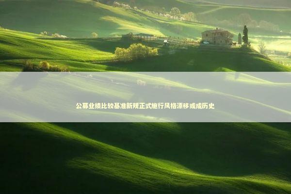 公募业绩比较基准新规正式施行风格漂移或成历史 公募业绩比较基准新规正式施行风格漂移或成历史 新闻