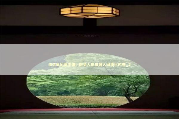 海信集团贾少谦：避免人形机器人同质化内卷_2 新闻