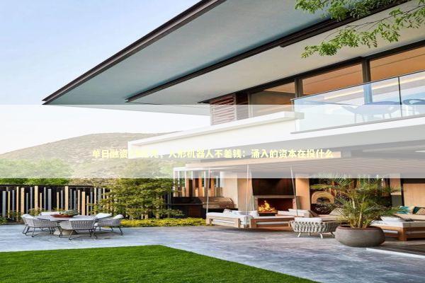 单日融资38亿元,人形机器人不差钱:涌入的资本在投什么 单日融资38亿元,人形机器人不差钱:涌入的资本在投什么 新闻