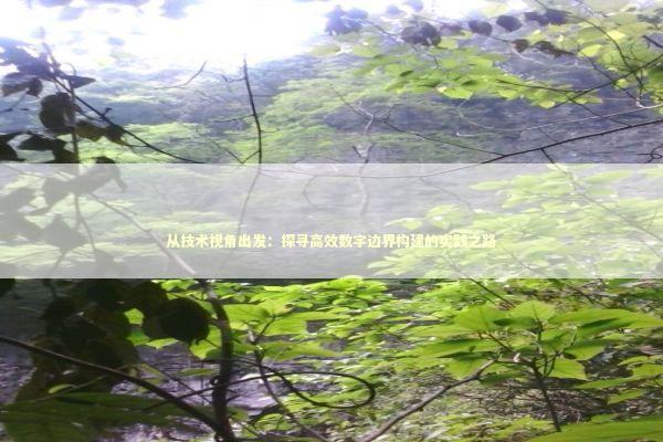 从技术视角出发:探寻高效数字边界构建的实践之路 从技术视角出发:探寻高效数字边界构建的实践之路 IT技术